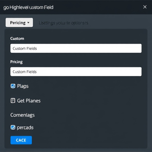 gohighlevel custom fields pricing options