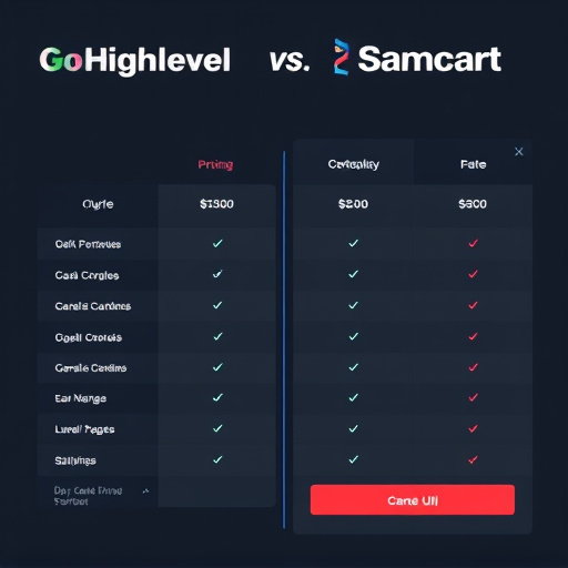 gohighlevel vs samcart pricing comparison