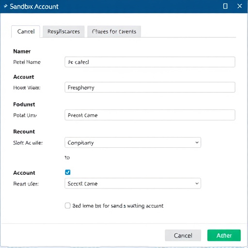 sandbox account configuration