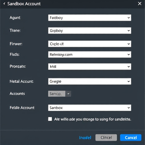 sandbox account configuration