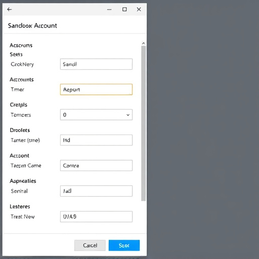 sandbox account configuration