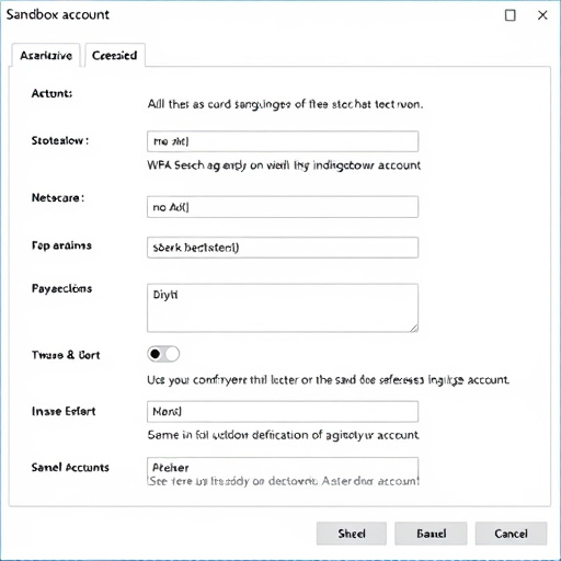 sandbox account configuration
