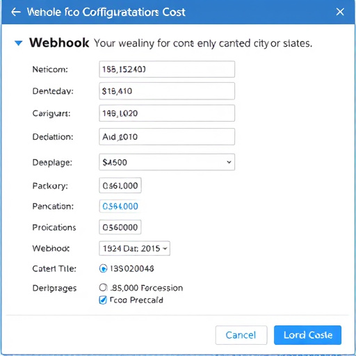 webhook configuration cost