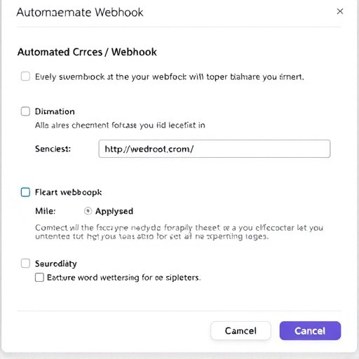 automated webhook setup