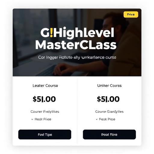 gohighlevel masterclass course pricing
