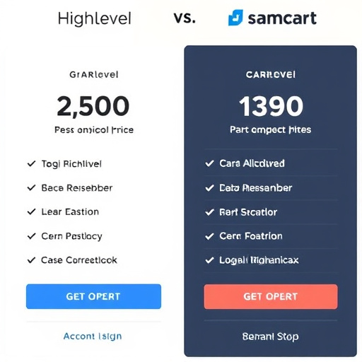 gohighlevel vs samcart pricing comparison