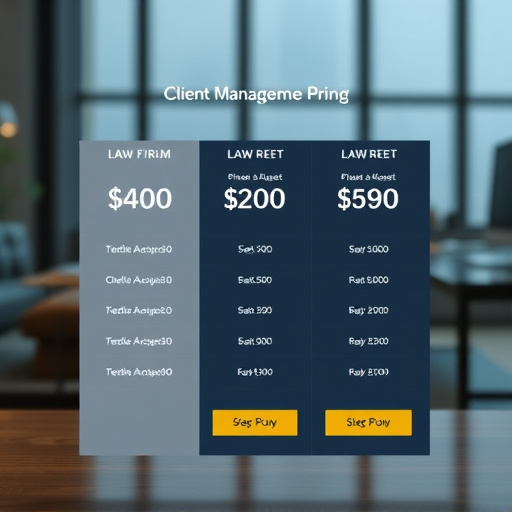 law firm client management pricing