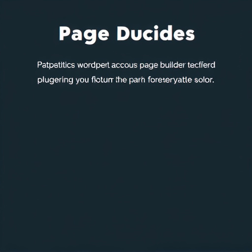 wordpress plugin page builder