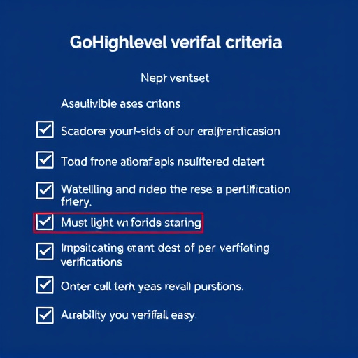 gohighlevel verification criteria
