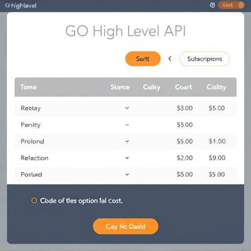 gohighlevel api subscription cost