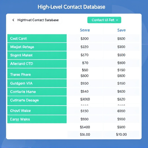 highlevel contact database cost